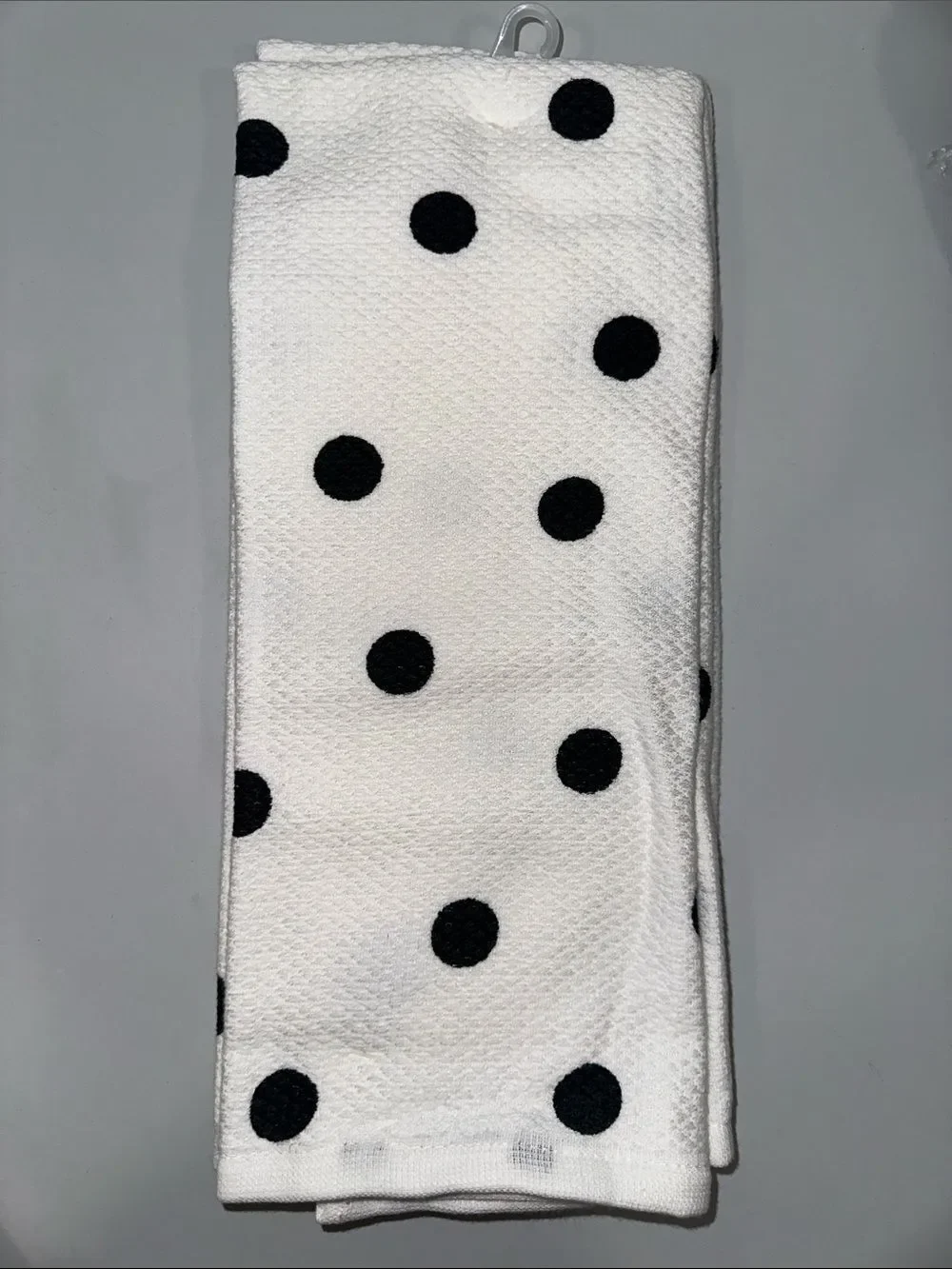 kate spade White Black Large Polka Dot Cotton Kitchen Towels & Mitt Set